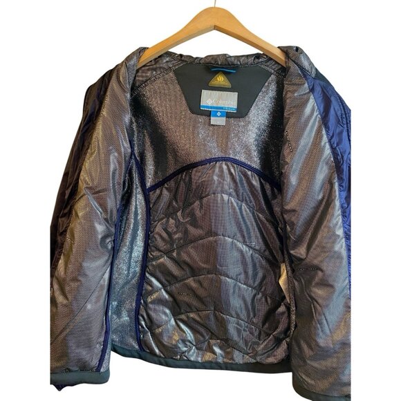 COLUMBIA OMNI HEAT WOMENS PURPLE AND BLACK HOODED JACKET SZ XL - Picture 4 of 7